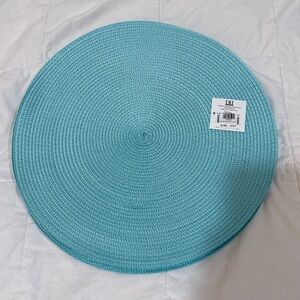 Blue Round Placemat Indoor/Outdoor Set of 4